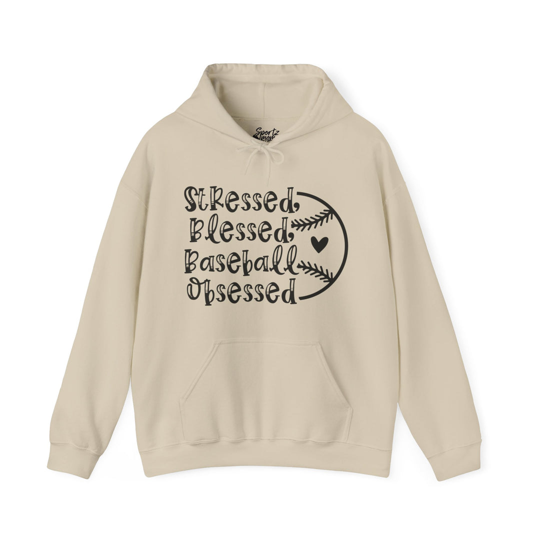Stressed Blessed Baseball Obsessed Adult Unisex Hooded Sweatshirt