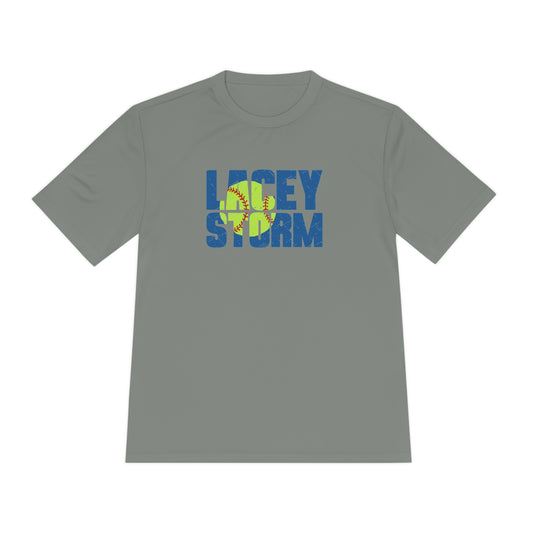 Lacey Storm Unisex Adult Moisture Wicking T-Shirt - Softball Design