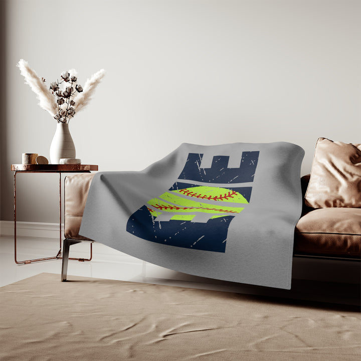 Softball Sweatshirt Blanket w/Custom Name