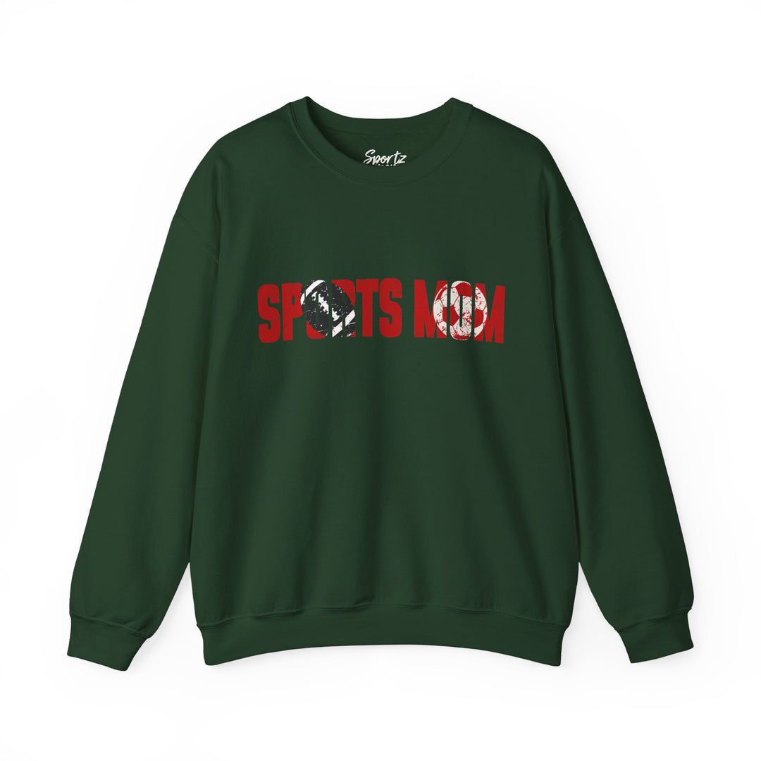 Sports Mom w/Football & Soccer Ball Adult Unisex Crewneck Sweatshirt