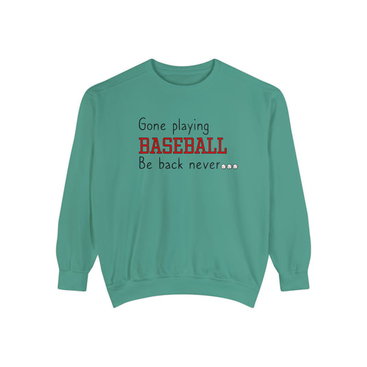 Gone Playing Baseball Adult Unisex Premium Crewneck Sweatshirt