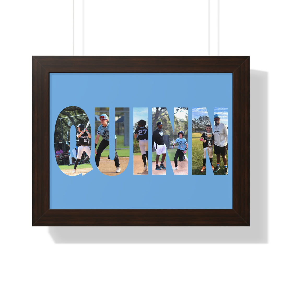 Custom Picture Block Name Framed Art