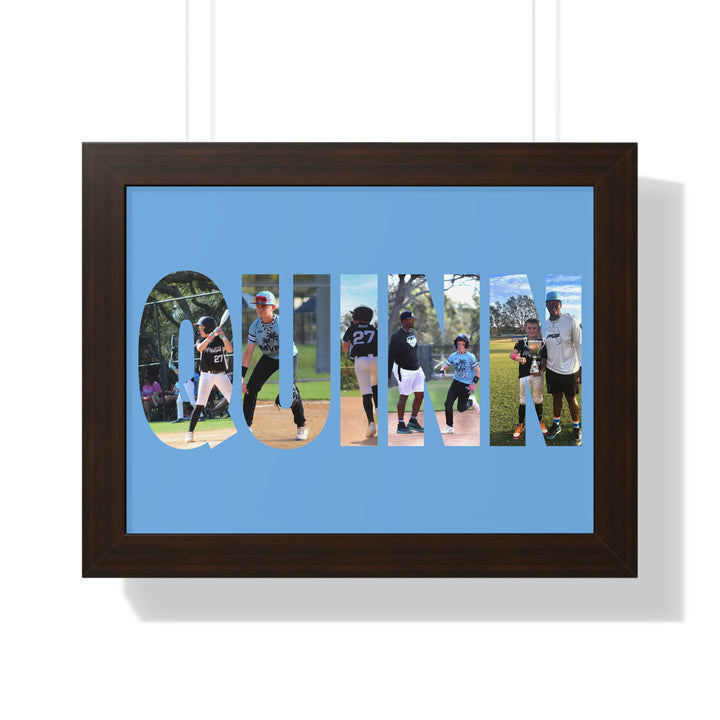 Custom Picture Block Name Framed Art