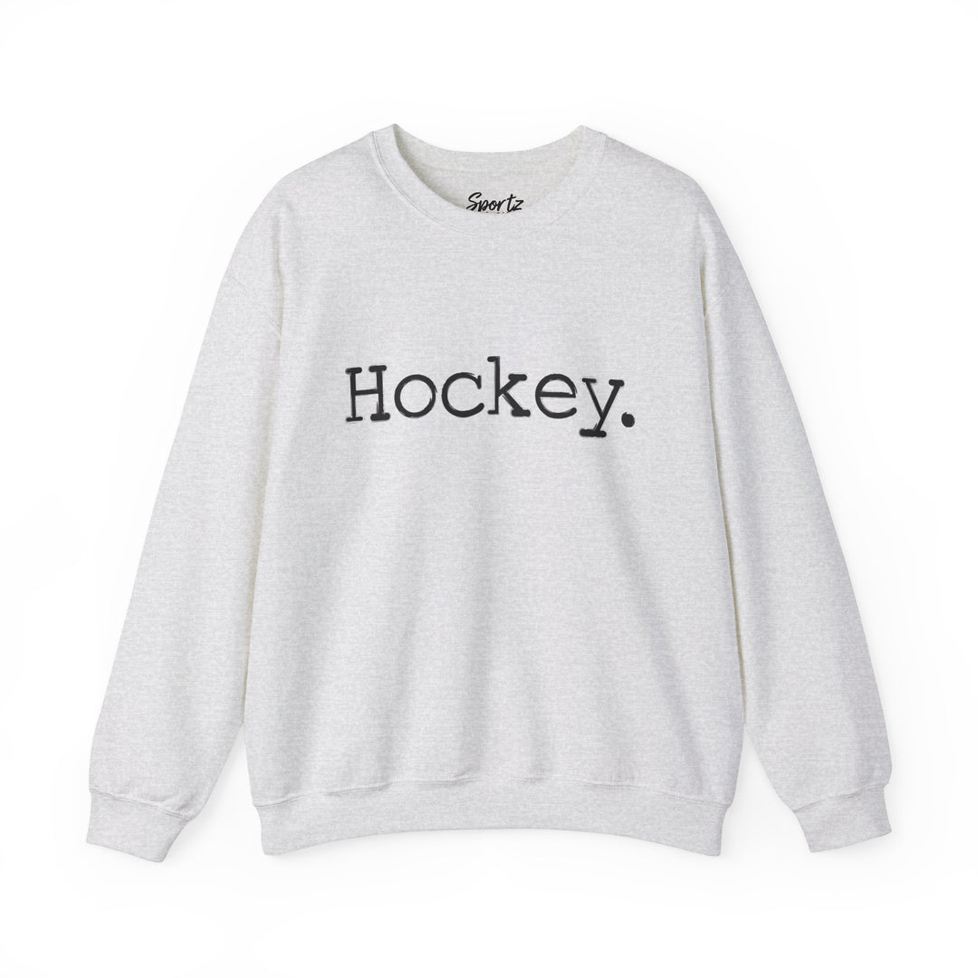 Typewriter Design Hockey Adult Unisex Crewneck Sweatshirt