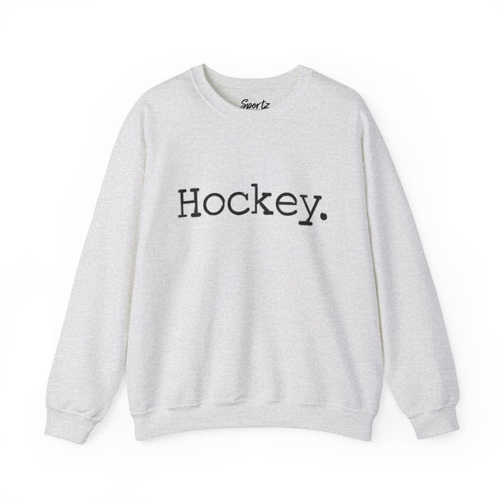 Typewriter Design Hockey Adult Unisex Crewneck Sweatshirt
