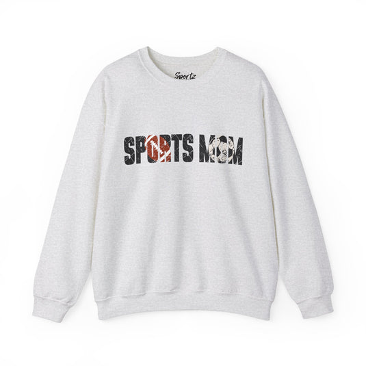 Sports Mom w/Football & Soccer Ball Adult Unisex Basic Crewneck Sweatshirt