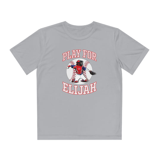 Play for Elijah Youth Unisex Moisture Wicking T-Shirt