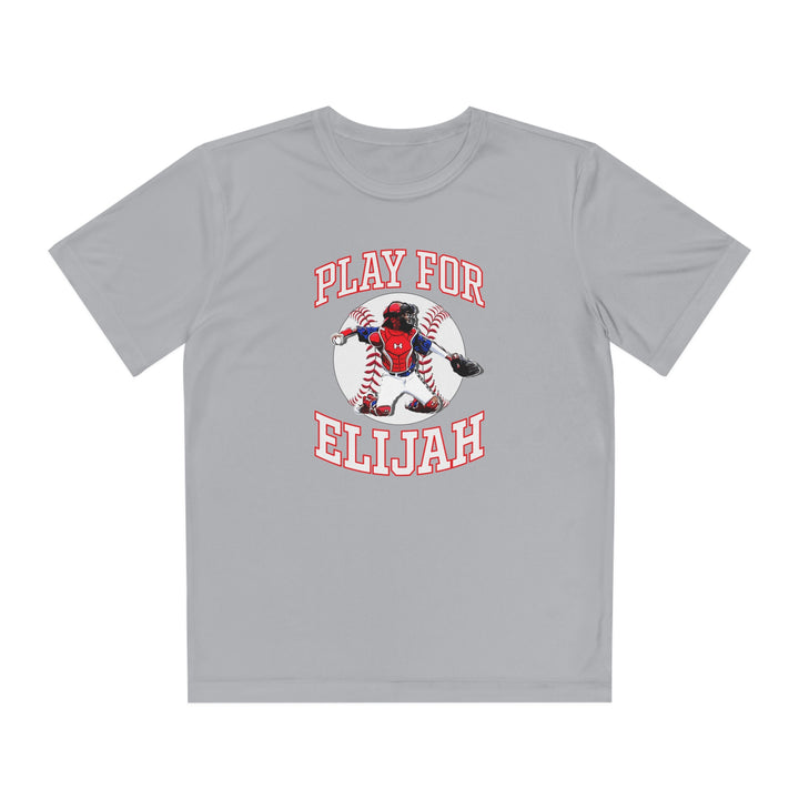 Play for Elijah Youth Unisex Moisture Wicking T-Shirt