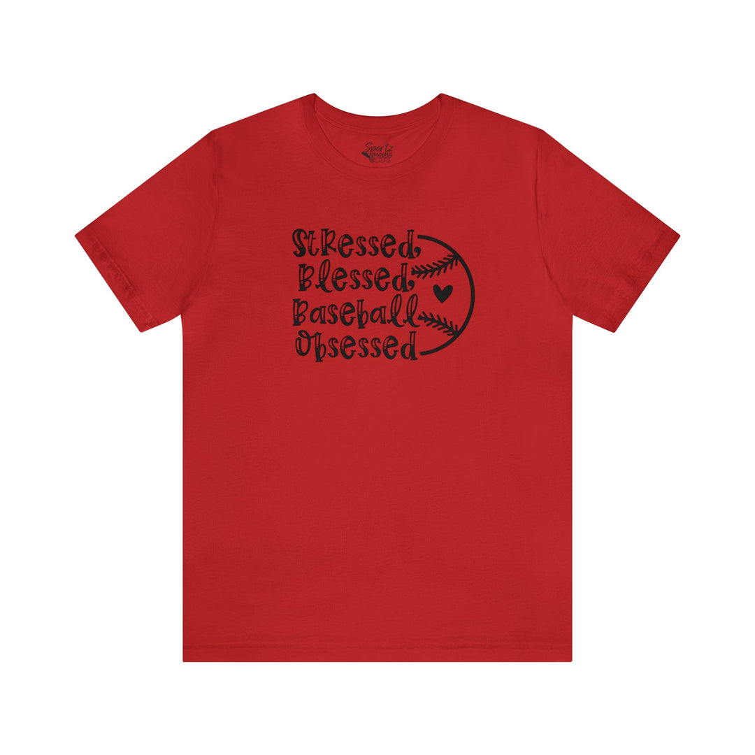 Stressed Blessed Baseball Obsessed Adult Unisex Mid-Level T-Shirt