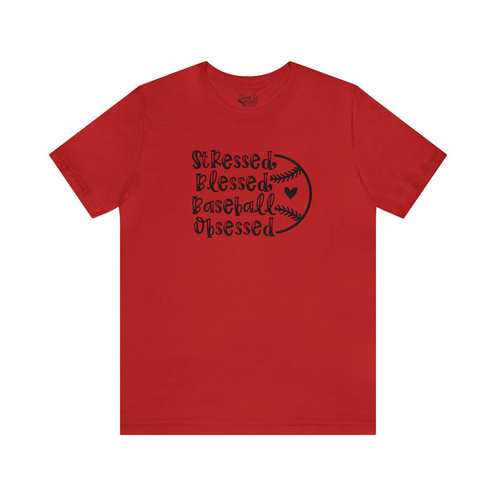 Stressed Blessed Baseball Obsessed Adult Unisex Mid-Level T-Shirt