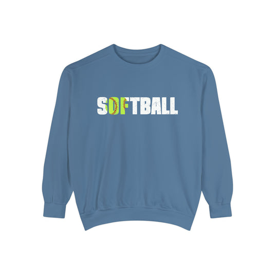 Softball w/White Text Adult Unisex Premium Crewneck Sweatshirt