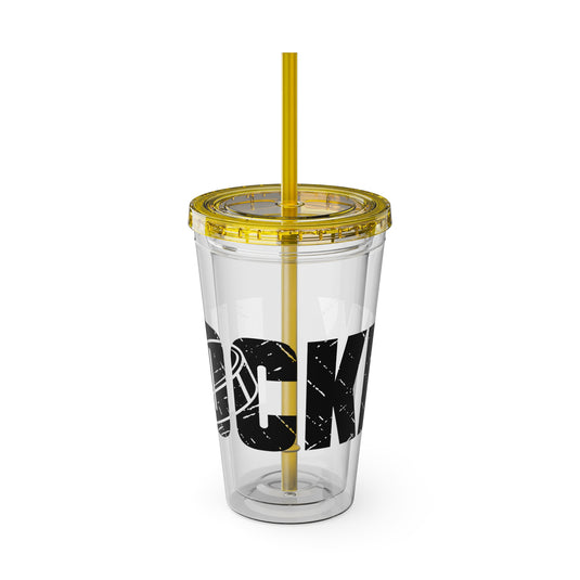 Hockey 16 oz Sunsplash Tumbler with Straw