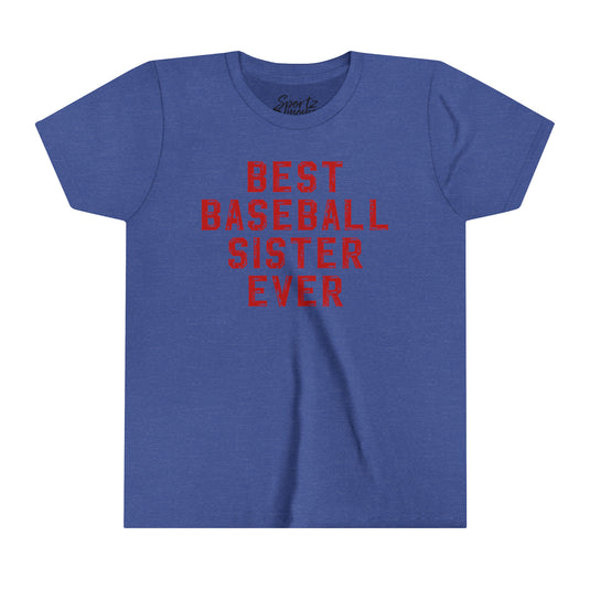 Best Baseball Sister Ever Youth Mid-Level T-Shirt