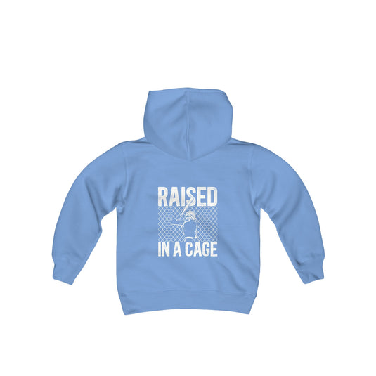 Raised in a Cage Softball Unisex Youth Hooded Sweatshirt