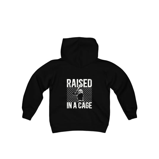 Raised in a Cage Softball Unisex Youth Hooded Sweatshirt