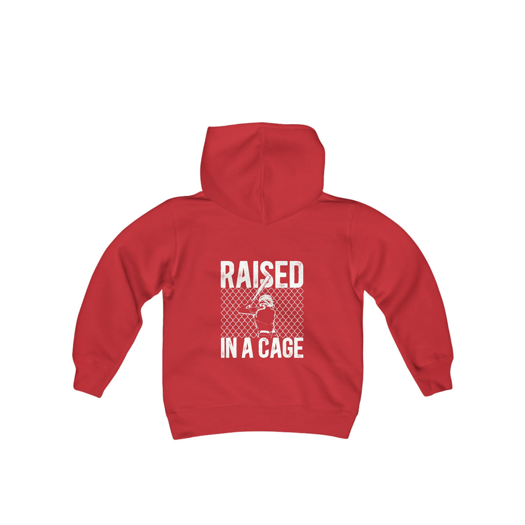 Raised in a Cage Softball Unisex Youth Hooded Sweatshirt