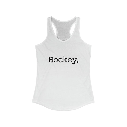 Typewriter Design Hockey Women's Racerback Tank