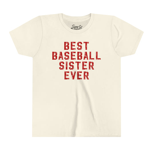 Best Baseball Sister Ever Youth Mid-Level T-Shirt