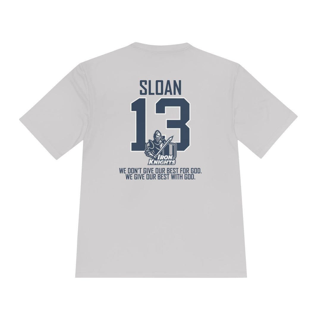 Iron Knights Adult Unisex Moisture Wicking T-Shirt - w/Knight Logo, Name & Number on back