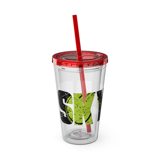 Tennis 16 oz Sunsplash Tumbler with Straw w/Custom Name