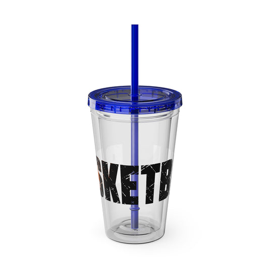 Basketball 16 oz Sunsplash Tumbler with Straw