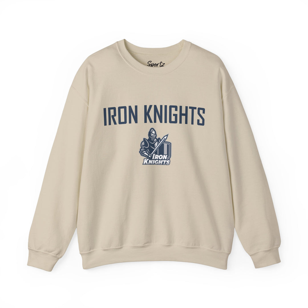 Iron Knights Adult Unisex Crewneck Sweatshirt w/Name, Number & Bible Verse - All White or Blue Design