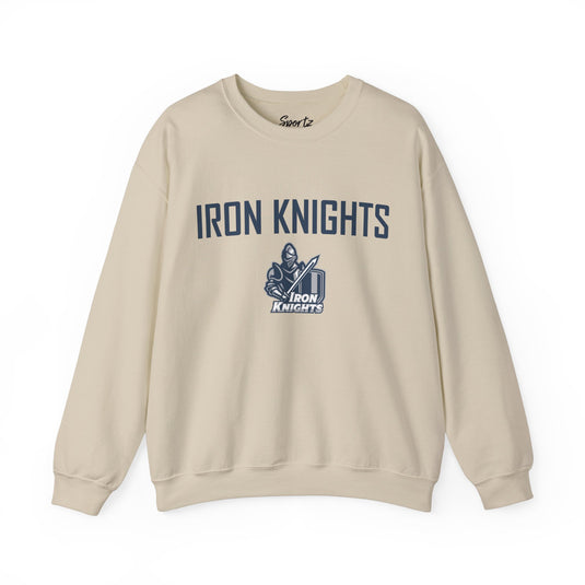 Iron Knights Basic Adult Unisex Crewneck Sweatshirt w/Name, Number & Bible Verse - All White or Blue Design