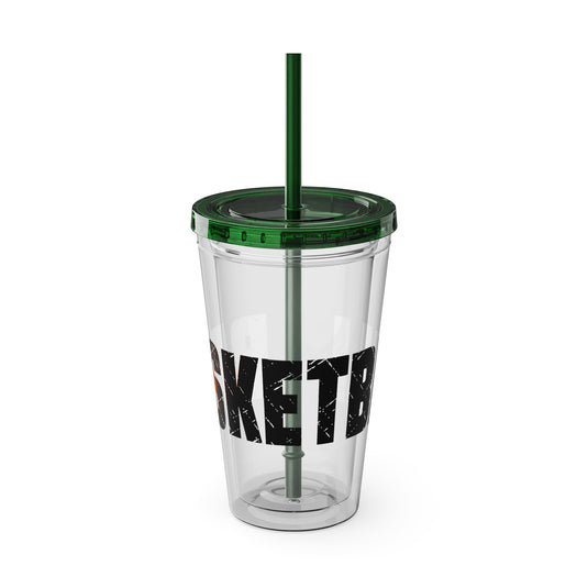 Basketball 16 oz Sunsplash Tumbler with Straw