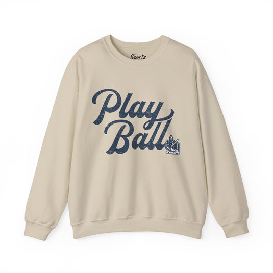 Iron Knights Basic Adult Unisex Crewneck Sweatshirt - Play Ball Design w/Knight Logo