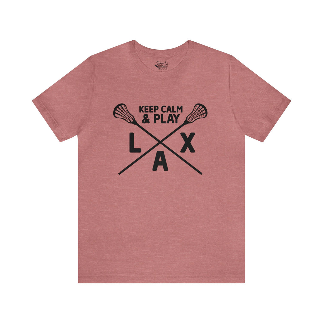 Keep Calm Lacrosse Adult Unisex Mid-Level T-Shirt