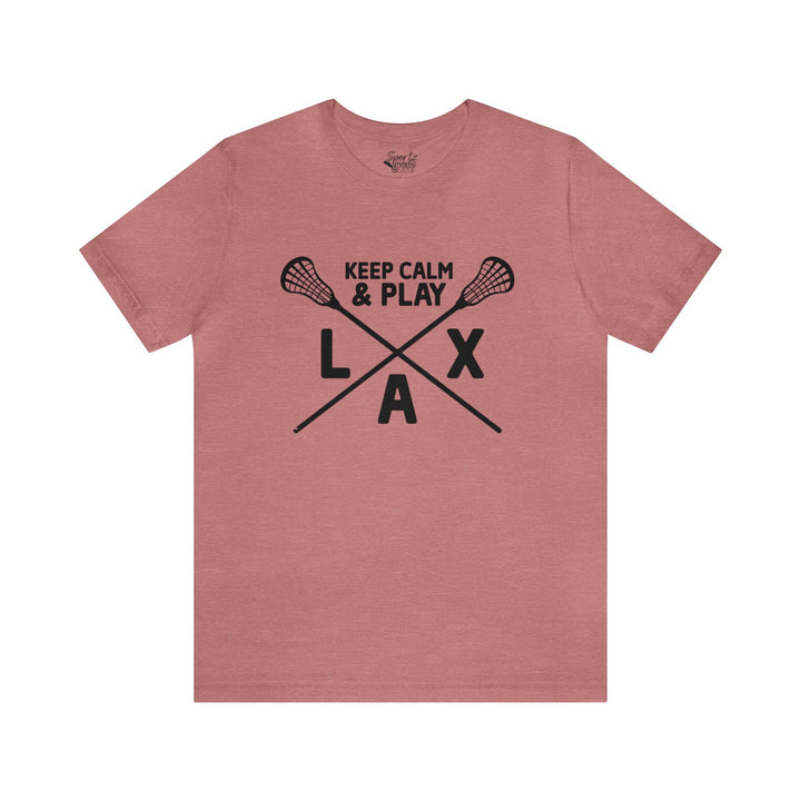 Keep Calm Lacrosse Adult Unisex Mid-Level T-Shirt