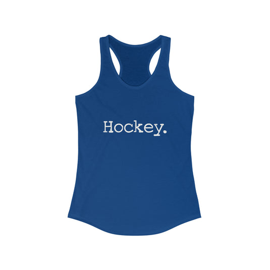 Typewriter Design Hockey Women's Racerback Tank