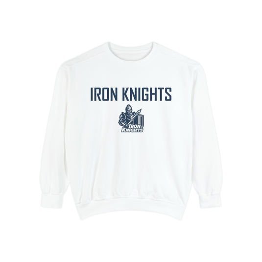 Iron Knights Premium Adult Unisex Crewneck Sweatshirt w/Name, Number & Bible Verse - All White or Blue Design