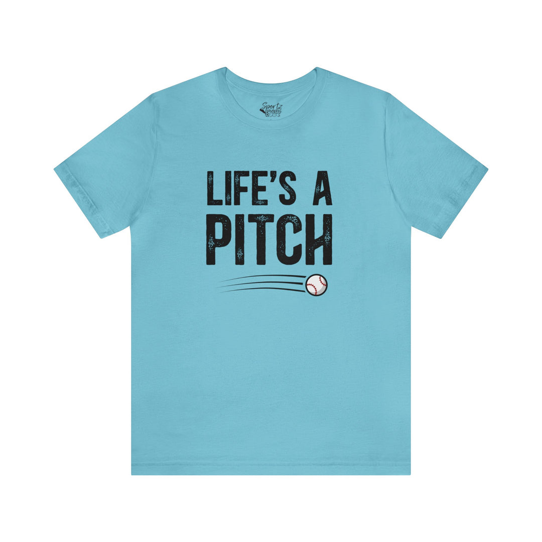 Life's a Pitch Baseball Adult Unisex Mid-Level T-Shirt