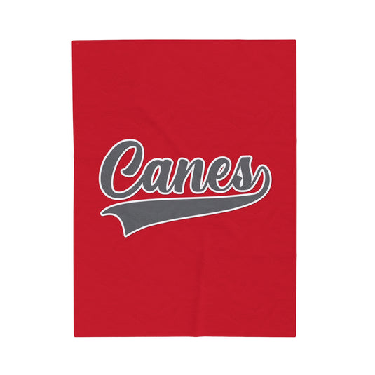 Palm Harbor Lady Canes Velveteen Plush Blanket