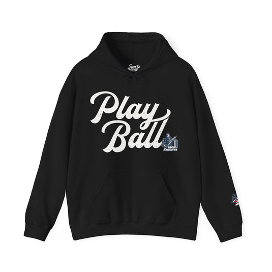 Iron Knights Play Ball Baseball Adult Unisex Basic Hooded Sweatshirt w/Knight Logo