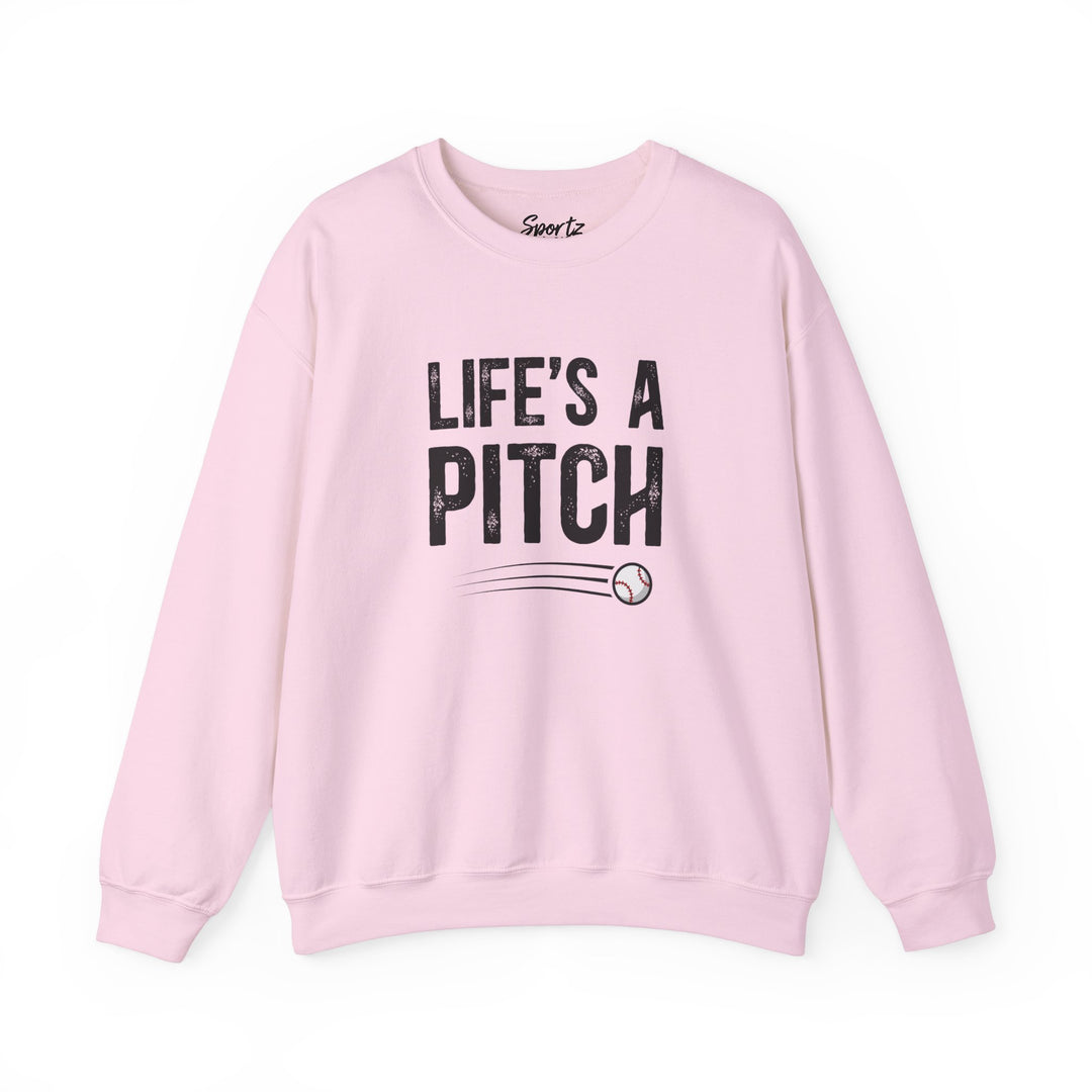Life's a Pitch Baseball Adult Unisex Crewneck Sweatshirt