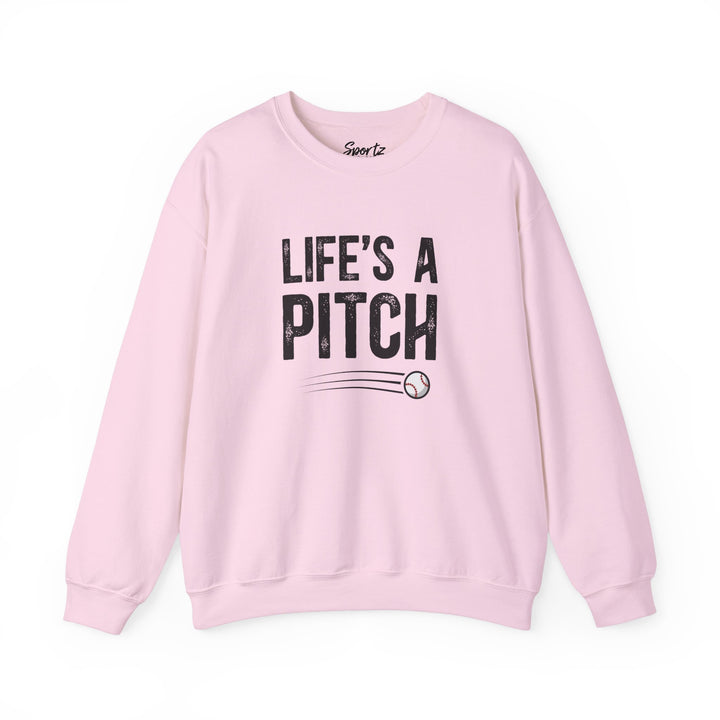 Life's a Pitch Baseball Adult Unisex Crewneck Sweatshirt