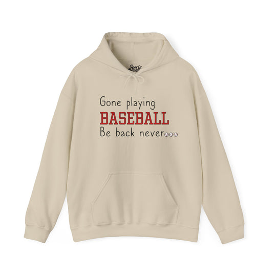 Gone Playing Baseball Adult Unisex Basic Hooded Sweatshirt