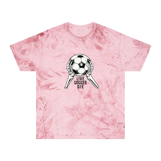 Live Soccer Die Adult Unisex Colorblast T-Shirt