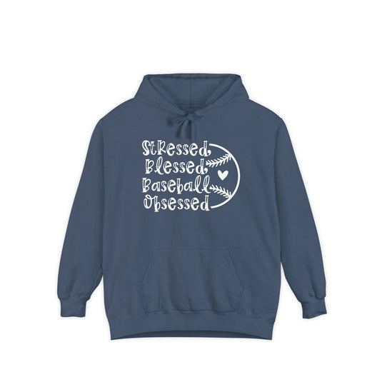 Stressed Blessed Baseball Obsessed Adult Unisex Premium Hooded Sweatshirt