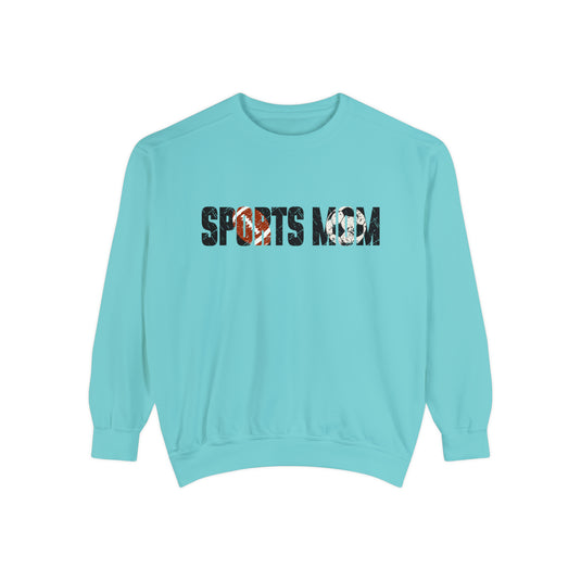 Sports Mom w/Football & Soccer Ball Adult Unisex Premium Crewneck Sweatshirt