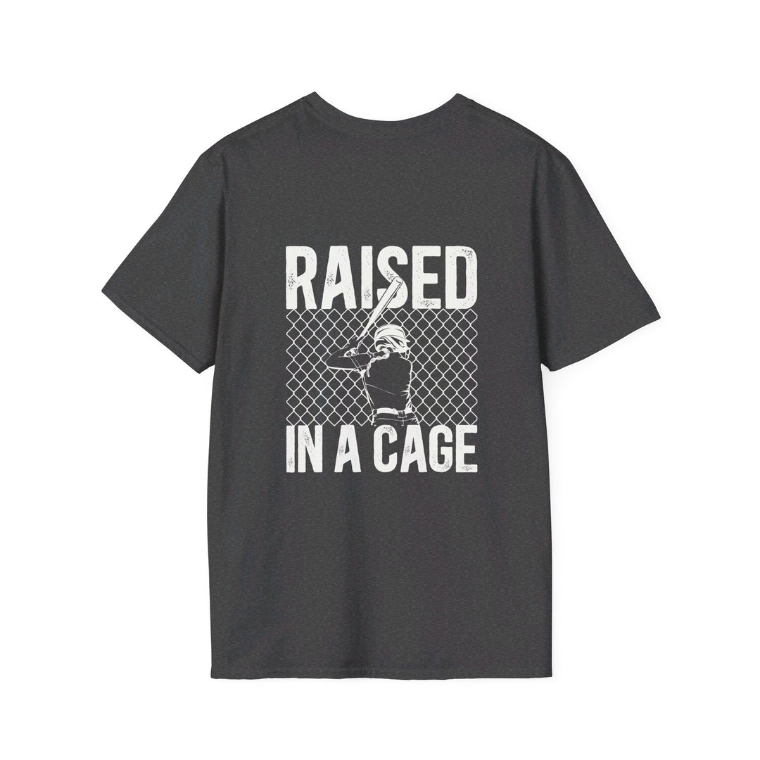 Raised in a Cage Softball Unisex Adult T-Shirt