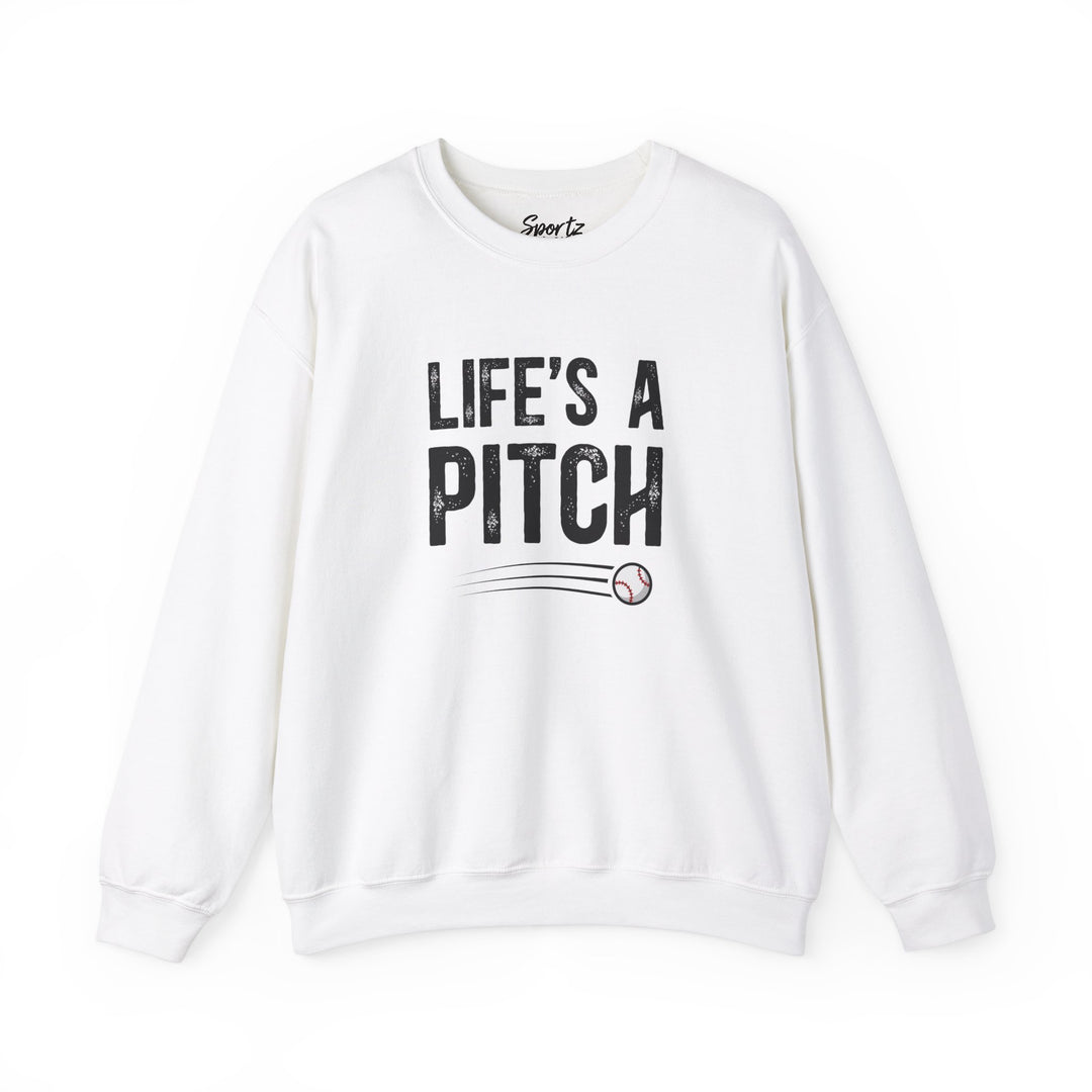 Life's a Pitch Baseball Adult Unisex Crewneck Sweatshirt