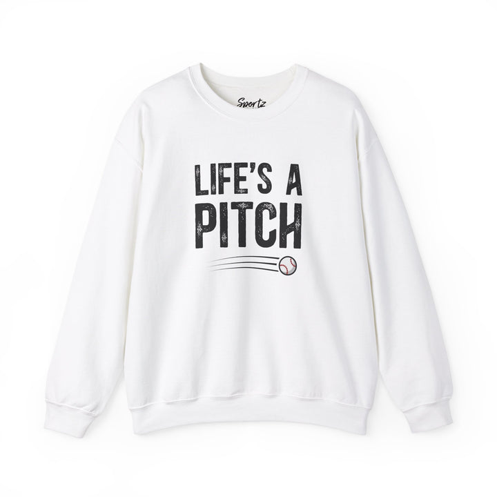 Life's a Pitch Baseball Adult Unisex Crewneck Sweatshirt