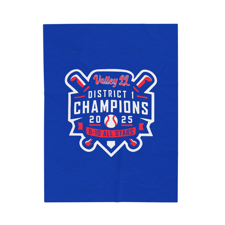Valley Little League Velveteen Plush Blanket - District Champions
