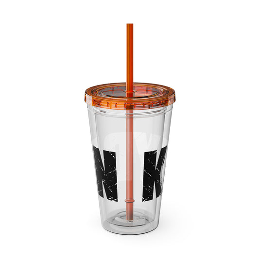 Soccer 16 oz Sunsplash Tumbler with Straw w/Custom Name