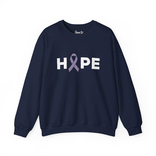 Hope Cancer Ribbon Adult Unisex Basic Crewneck Sweatshirt