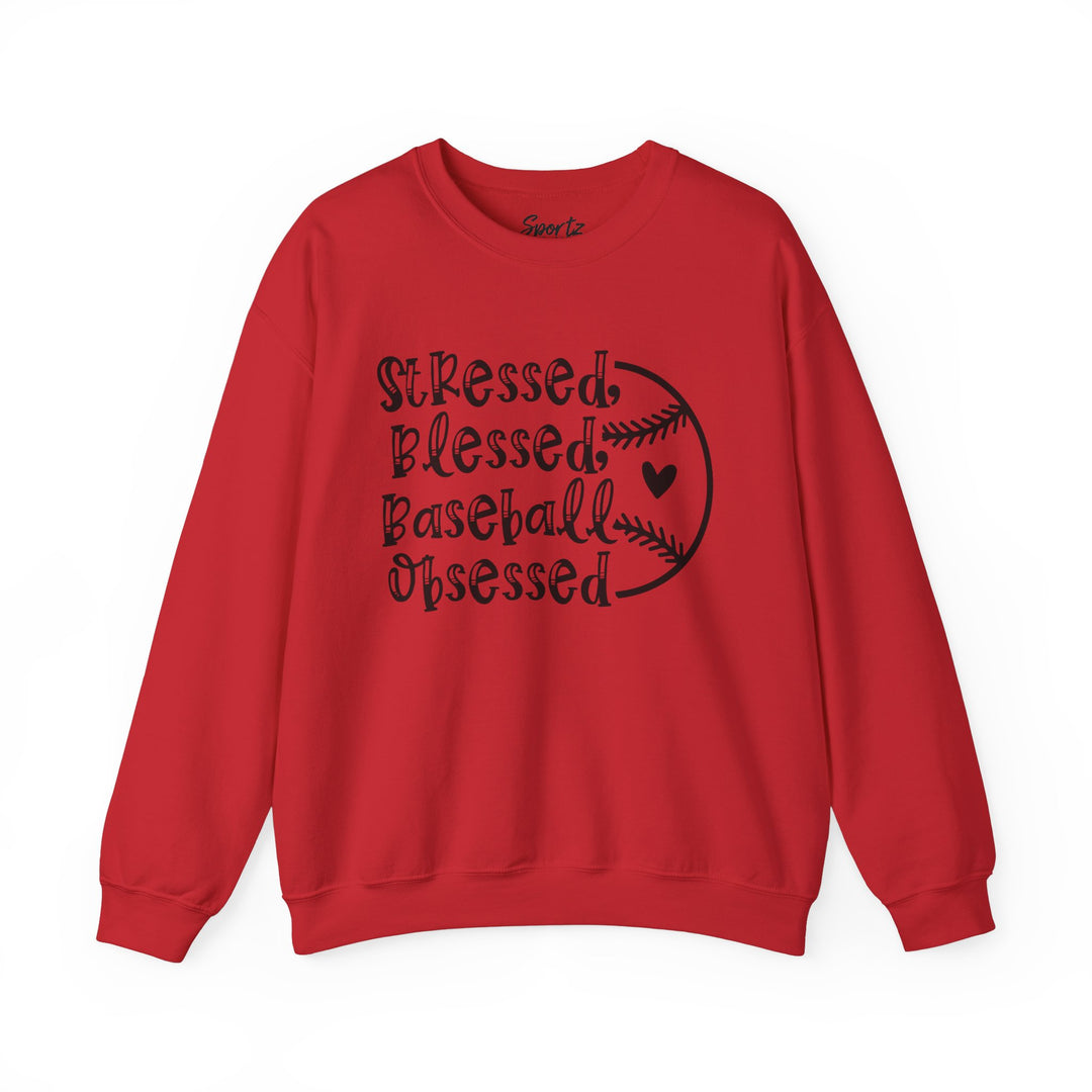 Stressed Blessed Baseball Obsessed Adult Unisex Crewneck Sweatshirt