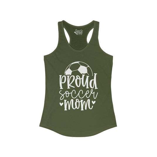 Proud Soccer Mom Adult Women's Racerback Tank